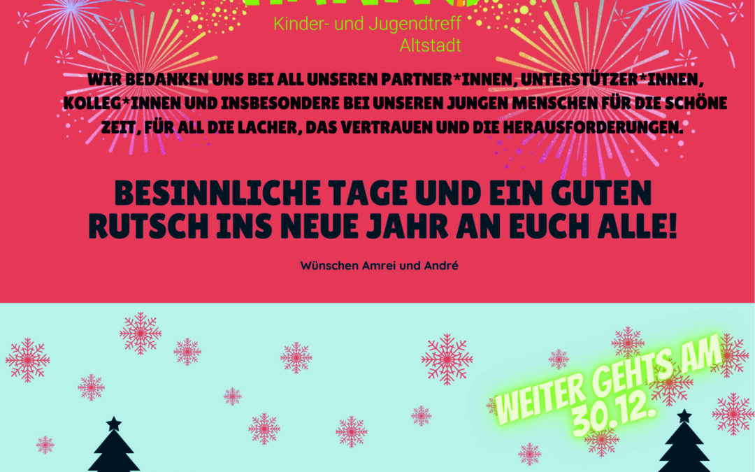 Weihnachtsgrüße aus dem Kinder- und Jugendtreff Altstadt