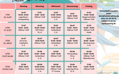 Sommerferienprogramm Kinder- und Jugendtreff Olymp