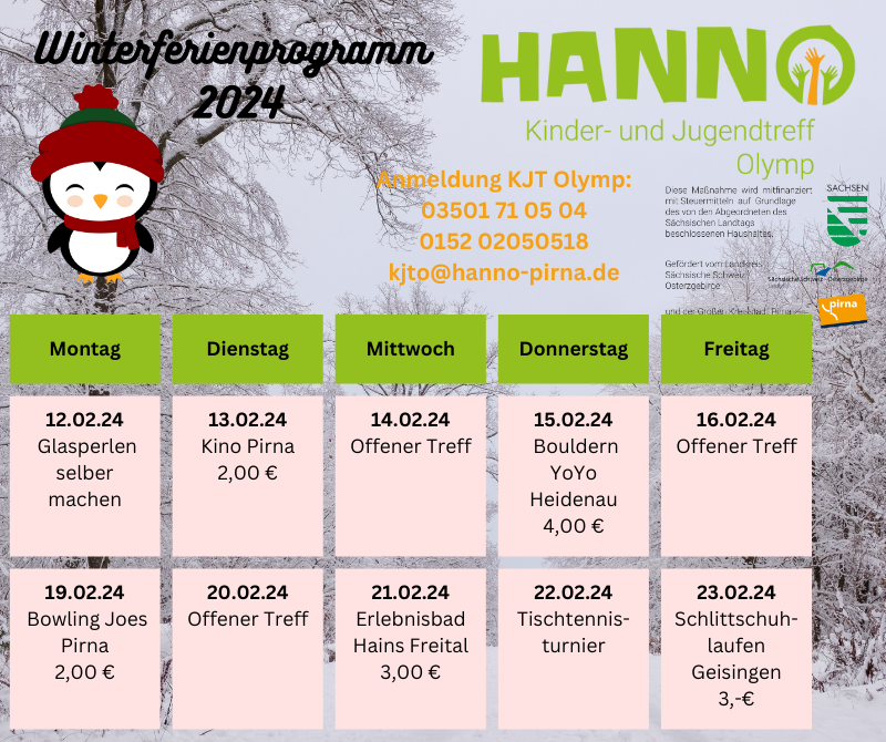 Winterferienprogramm Kinder- und Jugendtreff Olymp