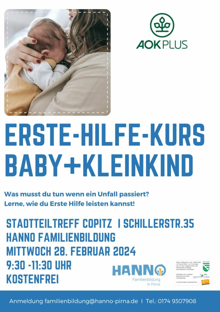 Mi 28.2.24 Erste Hilfe Kurs am Baby und Kleinkind