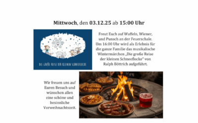 Der erste kleine Weihnachtsmarkt in Pirna-Copitz wird mit viel Geselligkeit, Gemütlichkeit und Freude eingeleutet